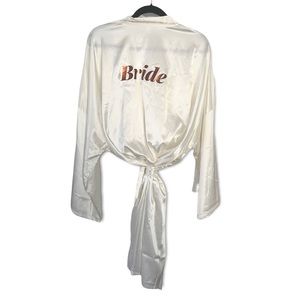 Bachelorette Bridal Shower Silk White Robe 4XL
